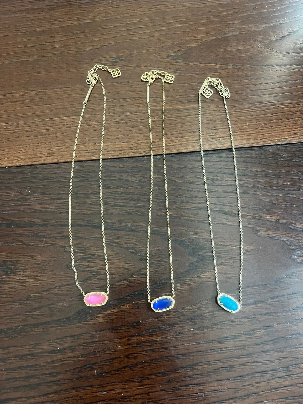 Gold-Tone Pendant Necklace with Pink, Blue, and Turquoise Stone Kendra Scott - Picture 1 of 5